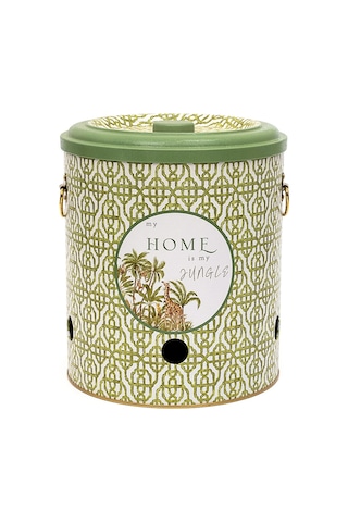 Forrest Green Love Desenli Metal Patateslik, 22.5 X 24 Cm, 9 Lt