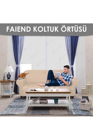 Balpeteği 3 Kişilik Vizon Lastikli Kanepe Örtüsü Lastikli Koltuk Örtüsü Koltuk Kılıfı Vizyon