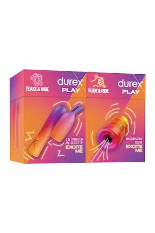 Durex 2'si 1 Arada Vibratör Ve Uyarıcı Başlık +Durex Manuel Mastürbatör