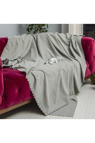 Kaymaz Koltuk Örtüsü Çift Taraflı Mikrofiber Şönil 175x350 Cm Xl- Taş Kedi Köpek Ve Çocuk Dostu Taş
