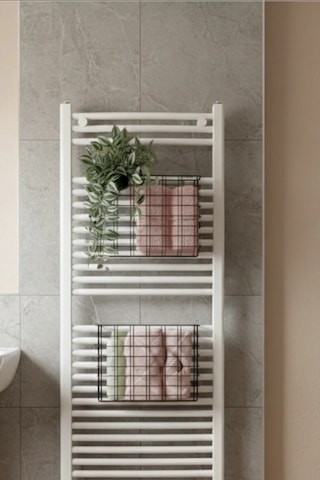 2 Li Asılabilir Havlupan Düzenleyici Banyo Havluluk Kurutma Sepeti Tuvalet Kağıdı Organizeri Siyah Siyah
