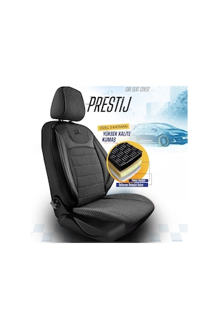 Panda Prestij Serisi Dokuma Kumaş Oto Koltuk Kılıfı  Siyah