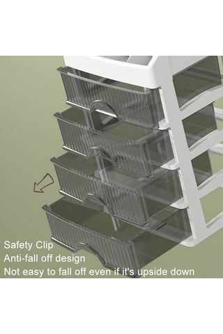 Sones Masaüstü Çekmece Düzenleyici Çok Katmanlı Kozmetik Mücevher Kutusu Kırtasiye Çok İşlevli Düzenleyici, Stil: 5 Katmanlı Beyaz Çekmece Beyaz