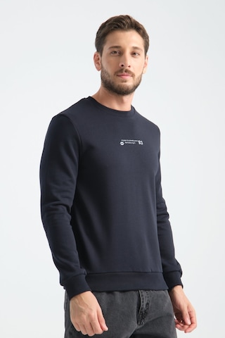 Shooter Sportwear Shooter Erkek Üç İplik Sweatshirt Regular Fit Pamuklu Bisiklet Yaka Günlük Spor Basic Lacivert