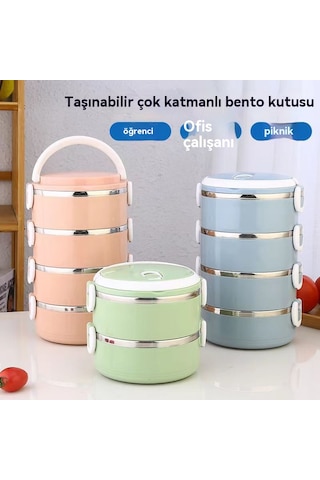 3 Parçalı Öğle Yemeği Kutusu Gıda Termosu Saklama Kabı Termos Kut