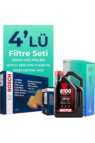 Toyota Corolla 1.6 Filtre Bakım Seti Motul Motor Yağlı 2019-2024 4 Lü