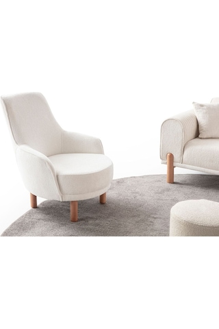 Armoni Berjer Krem Tekli Koltuk Krem