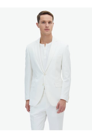 Kip Ekru Düz Slim Fit Takım Elbise Çok Renkli