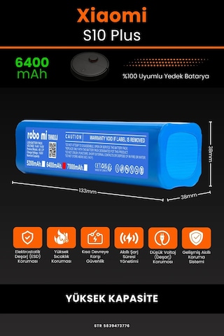 Xıaomı Robot S10+ Plus 6400mAh Robot Süpürge Bataryası