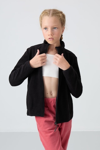 Standart Fit 2li Paket Siyah-su Yeşili Kız Çocuk Polar Sweatshirt - 75154 Siyah - Su Yeşili