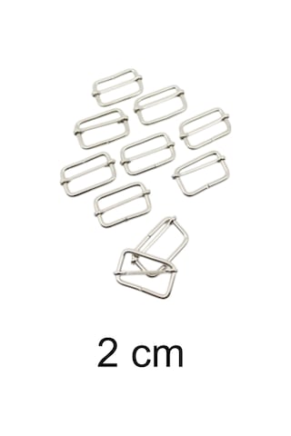 Usin 6 Adet 2 Cm Lik Metal Gümüş Çanta Sapı Kemer Dar Kolon Kumaş Boy Ayar Tokası Klipsi