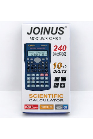 Joınus Js-82ms-5 Bilimsel Hesap Makinesi 240 Fonksiyon, 10+2 Haneli Ekran, Otomatik Kapanma Siyah