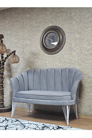 İkili İstiridye Beyaz Boyalı Telli Ayak Çay Seti Koltuk Tekli Ber Çok Renkli