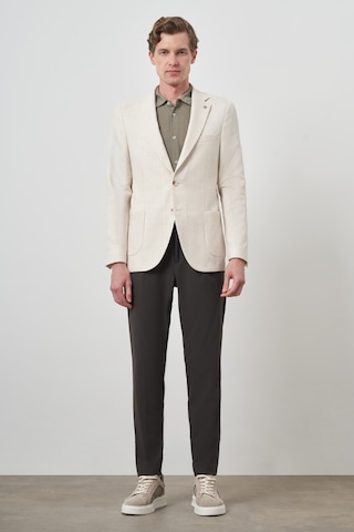 Morven Erkek Bej Keten Trend Slim Fit Mono Yaka Ceket 25ys002004653 Bej