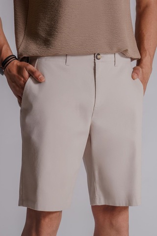 Braccas Erkek Yandan Cepli Klasik Bel Relaxed Fit Chino Şort Bej Bej