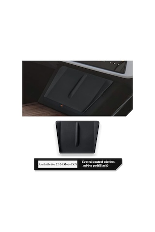 Honeybeeshop Tesla Model X S 2022 2024 İçin Silikon Pedal Kaymaz Sarj Merkezi Konsol Aksesuarı Doku Detaylı Nötr Gri