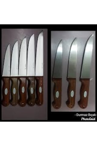 Durmaz Paslanmaz Çelik Ahşap Saplı Bıçak Seti 5'li 1 Adet