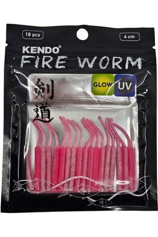 Kendo Fire Worm Lrf Silikonu 5cm 18 Adet Fluorescent Yellow