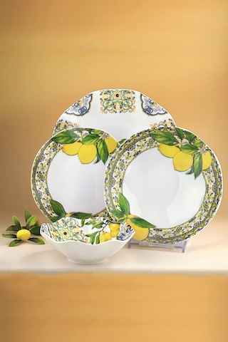 Capri Lemon 2 Kişilik 8 Parça Yemek Takımı Sarı