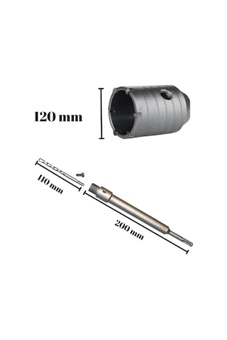Tomax Sds Plus Elmaslı Beton Delme Ucu 120 Mm Panç + 200 Mm Adaptör