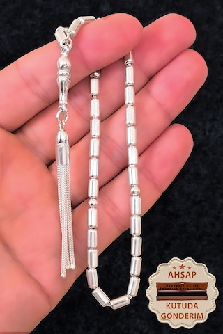 Gümüş Tesbih Kapsül Kesim Erkek Gümüş Tesbih 925 Ayar St383 Gümüş