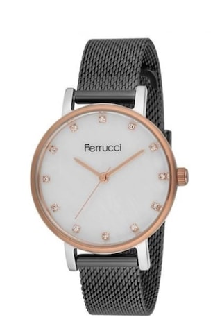 Ferrucci Fc-24110 Hasır Çelik Kordon Füme Kadın Kol Saati Rose Gold