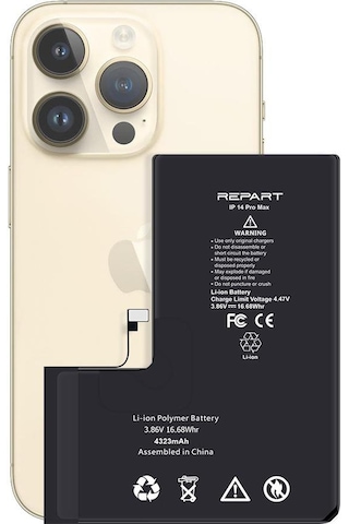 Apple Uyumlu iPhone 14 Pro Max  Güçlendirilmiş Yüksek Kapasite Batarya - 4323 Mah