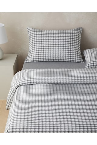 English Home Swirl Check İpliği Boyalı Çift Kişilik Çarşaflı Nevresim Takımı 200x220 Cm Siyah Siyah