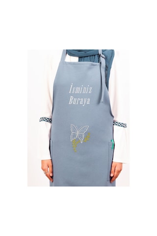 Mutfak Önlüğü Kişiye Ve İsme Özel Nakışlı Mutfak Önlüğü Kelebek01 Farklı Renkler Mavi