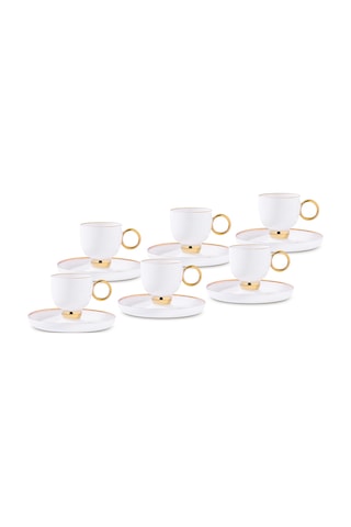 Aryıldız Margaux Gold 12 Parça 6 Kişilik Türk Kahve Fincanı Çok Renkli