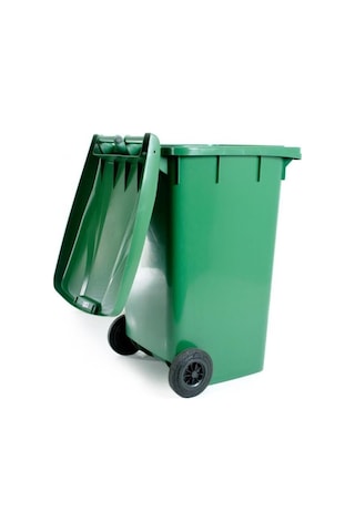 Omnipazar Sy-6510 Tekerlekli Kapaklı Plastik Çöp Konteyneri 240 Lt Yeşil Yeşil