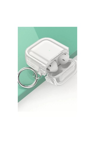 Movenchy Apple Airpods Uyumlu 4 4.nesil Shiny Şeffaf Kılıf - Siyah Çok Renkli