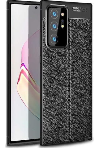Galaxy Note 20 Ultra Kılıf Zore Niss Deri Desenli Silikon Kılıf