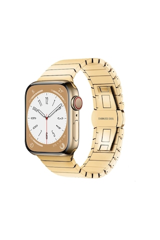 Apple Watch Uyumlu42mm Kr413 Fine Steel Kordon Saat Değildir - Gold
