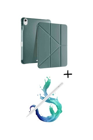 Apple Uyumlu iPad A16 11. Nesil A16 2025 Tri Folding Tablet Kılıfı + Avuç İçi Algılamayan Tablet Kalemi Tablet Kılıfı