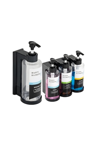 3pcs-amber-duş Şampuan Dispenseri Seti 3x300ml Duvara Monte Pompa Şampuan Kremi Vücut Konteyner Dispenseri Tutucu İle