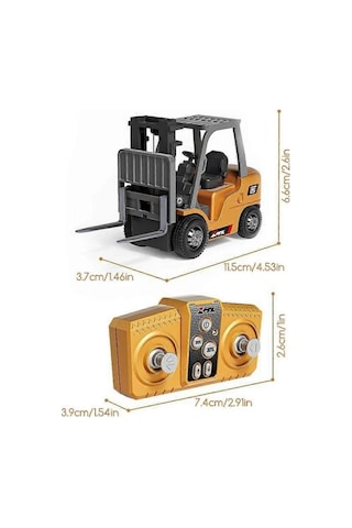 2.4ghz 1:64 Uzaktan Kumandalı Metal Gövde Full Fonksiyon Şarjlı Minik Forklift Sarı