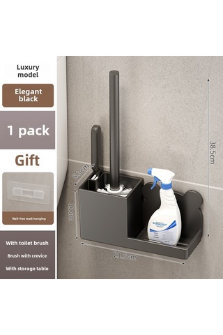 Yunboo Duvar Montajlı Tuvalet Fırçası Tutucu, Delme Yok, Sıfır Ölçek Temizliği, Sıralama Bölgesi, Sert Plastik, Siyah Tekli Paket Diğer
