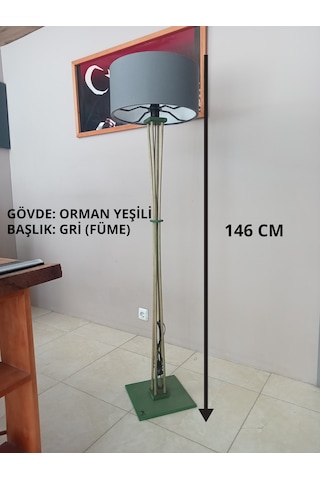 Ahşap Lambader-köşe Aydınlatma Orman Yeşili Gri