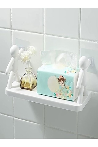 Büyük Boy Yapıskanlı Çöp Adam Şeklinde Organizer Duvar Raf Banyo