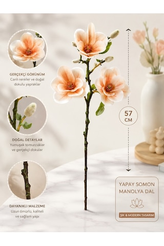 Yapay Somon Manolya Dal 57 Cm Turuncu