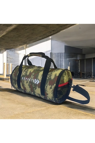 My Geppeto Bag Unisex Fitness Silindir Spor Çantası Kamuflaj