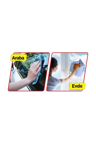 Automix Profesyonel Mikrofiber Cam Temizlik Havlusu Yüksek Emici Leke Bırakmaz 50X50 Cm Mavi