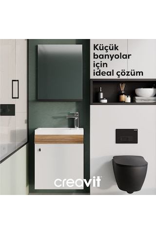 Creavit Elmas Lavabo Dolabı 45 Cm Beyaz-parlak Belly Beyaz - Legnano
