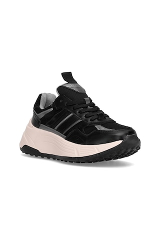 Lufian 122230033 Martina Kadın Hakiki Deri Klasik Sneaker Siyah Siyah
