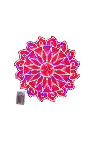 Led Işıkları İle Rustik Çiftlik Kırmızı Ayçiçeği Çelenk, Açık Noel Veya Sahne Ayarı İçin Çok Yönlü Çiçek Dekoru