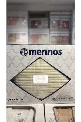 Saraylı Home Merinos Modern Line Yatak Örtüsü Beyaz