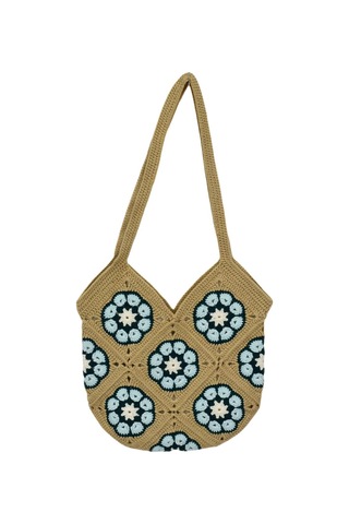 Baglan El Örgüsü Motif Desenli İçi Astarlı Omuz Çanta Bgl-st04725 Bej