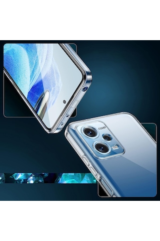 Fitcase Xiaomi Redmi Note 12 Pro 5g Kılıf Kamera Korumalı Silikon Şeffaf Arka Kapak