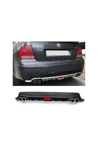 Vw Bora Uyumlu Siyah Difüzör Difizör Yuvarlak Egzoz Görünüm Kulaklı Tip